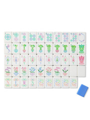 160 American Mahjong Tiles 4-Layer Acrylic Blue Theme Engraved Set/