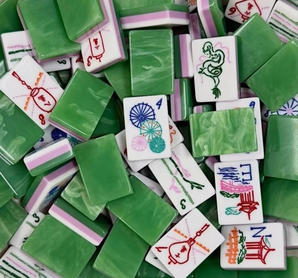 New high-end Emerald Green American Mahjong Tiles set ,160 tiles+ Bag
