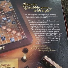 Scrabble Deluxe Collector’s Edition Turntable Crossword Rotating Milton Bradley
