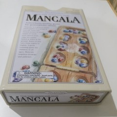 Mancala Solid Wood Folding Game Board & Gemstones Pieces