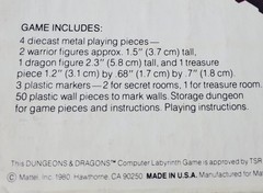 1980 Vtg. Mattel Dungeons & Dragons Computer Labyrinth Game Exc Cond. Incomplete