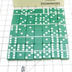Vintage Puremco MarbleLike Green Standard Dominoes Set of 28 & Box – Made in USA