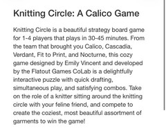 Knitting Circle A Calico Puzzly Game Calico Cats Yarn Cozy Knits | 1-4 players