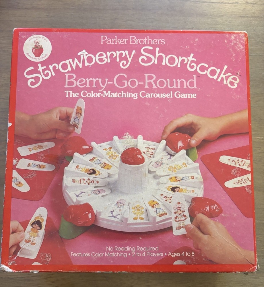 Strawberry Shortcake Vintage 80’s Complete Berry Go Round Game Retro Kids