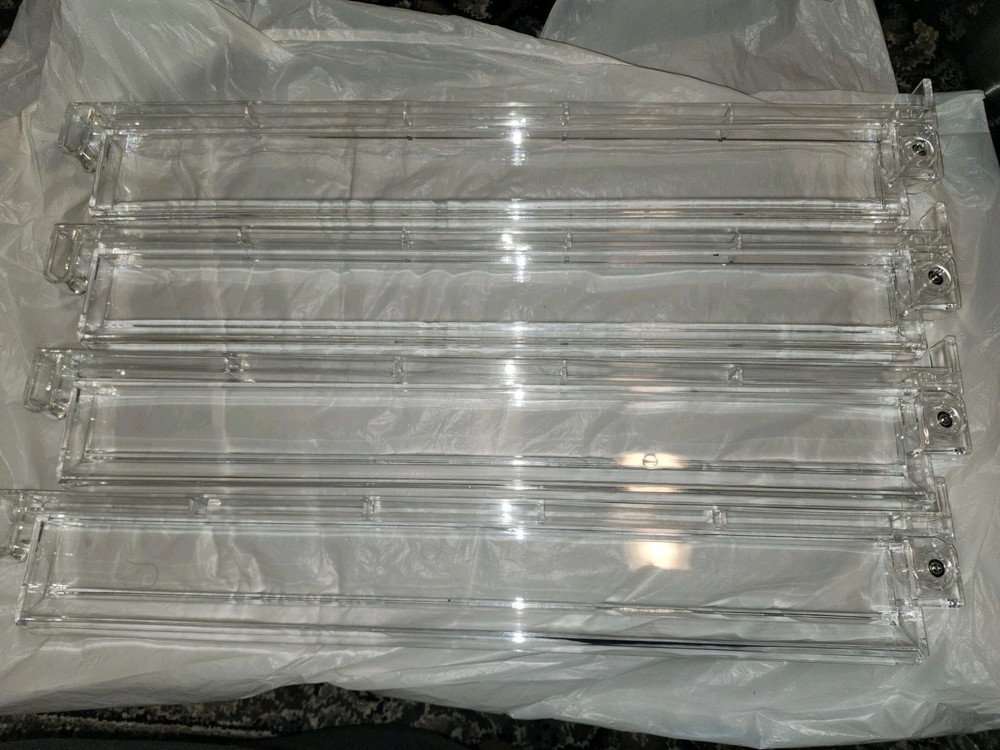 CAYOULR Mahjong Racks with Pushers Set of 4 Clear Acrylic Tile Racks Open Box