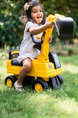 Ride On Excavator CAT Licensed Caterpillar Push Car Rotating Bucket Toddler