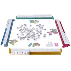 New! – American Mahjong Set 166 Premium White Tiles 4 All-in-One Rack/Pushers