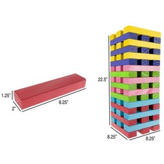 Giant Wooden Block Game Non Traditional Jumbo Pinewood 54 Blocks 2 Dice