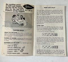 Vintage 1956 Yahtzee Complete E.S. Lowe Dice Game w Dice Cup Box Manual VG! MCM