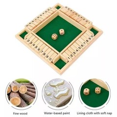Wooden Shut The Box 4/6 Player Game Traditional Pub Dice Game for Family NEW