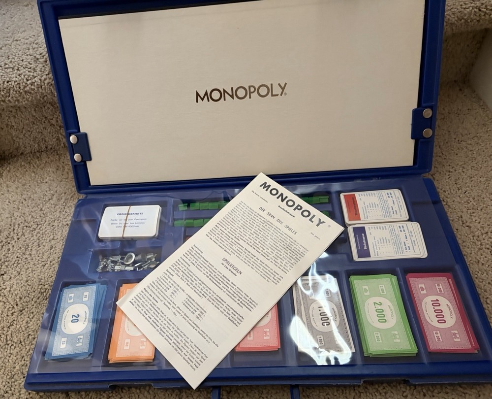 German Monopoly Game Vintage 1973 Carrying Case