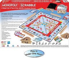 Monopoly Scrabble Board Game – Play in UNDER ONE HOUR – Game Night Kids & Adults