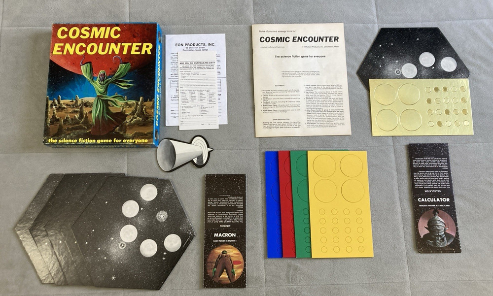 Eon Boardgame Cosmic Encounter w/Expansion Set #2 – Most Parts Unpunched