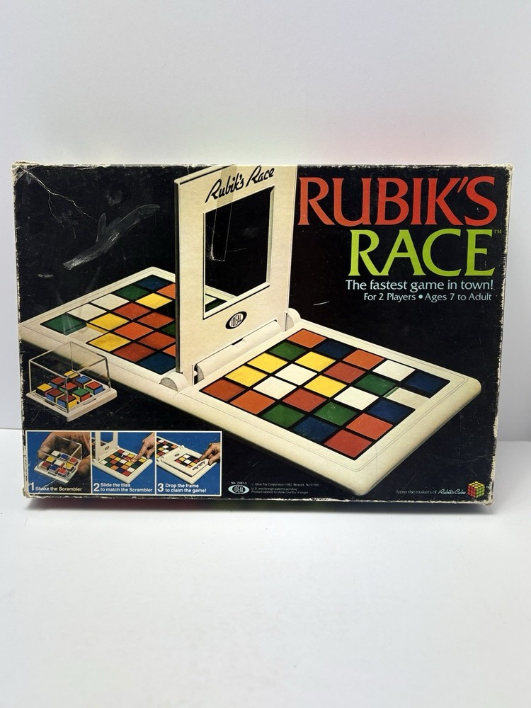 Vintage Rubiks Race Game Ideal Toy Corp 1982 Fast Fun Tile Game Rubiks No Instr.