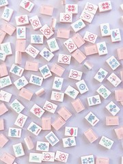 160 American Mahjong Tiles 3-Layer Acrylic pink Butterfly Pattern Engraved Set