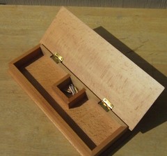 Sterling WOODEN BOX w/ INLAY Double Track CRIBBAGE BOARD Sunnywood 2000