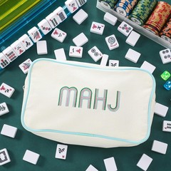 Empty Mahjong Bag Thickened American Mahjong Tiles Bag with Zipper Storage Po…