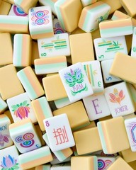 American Mahjong Game Set, 160 New Royal Yellow Layered Mahjong