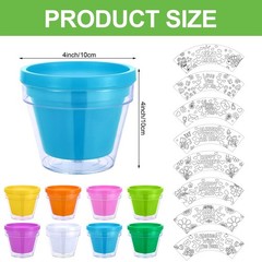 Pots 24 Pcs DIY Color Your Own Mom Artist Crafts Kit Tulip Flower Meanplan Bulk