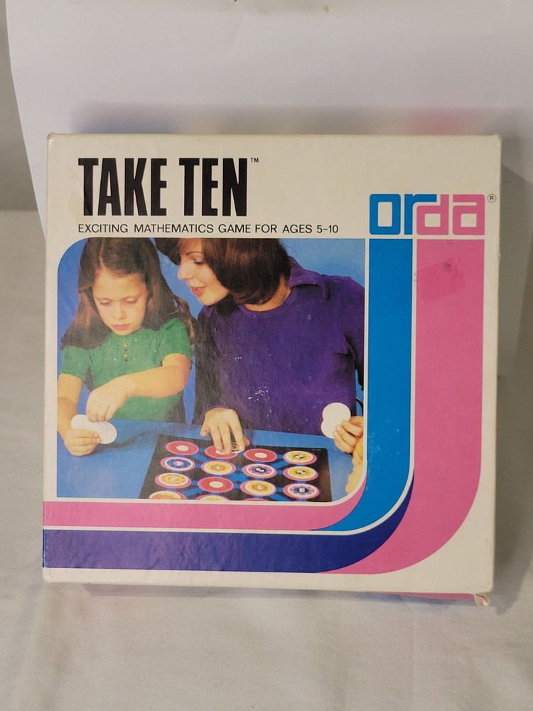 Vintage 1975 ORDA Take Ten Mathematics Board Game Ages 5-10 Years Old