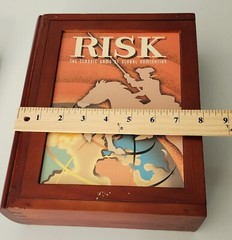 VTG Y2K Risk Board Game Book Shelf Edition Wooden Box World Domination Strategy