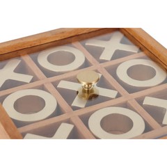 Mainstays Decorative Gold and Wood Tabletop Tic Tac Toe Tabletop Set