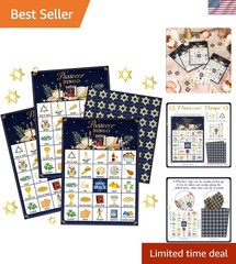 35 Pcs Passover Bingo Games 24 Players Pesach Bingo Cards Jewish Seder Matzo …
