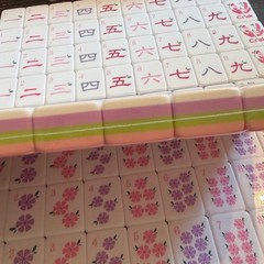 Floral Hand Painted American Mahjong Tile Set Pink Purple girly Pastel 160
