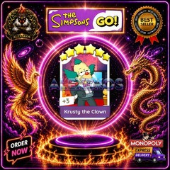 Kristy the Clown ⭐Monopoly Go Sticker MOGO The Simpsons ! Stickers🌟FastDelivery