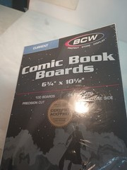 100 BCW Comic Book Boards Modern Current Size 6 5/8″ Archival Safe Storage Back