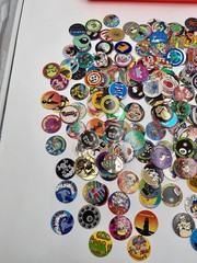 Huge Lot Of 350+ Pogs Milk Caps 1990’s Nostalgic Collectible W Storage Tube