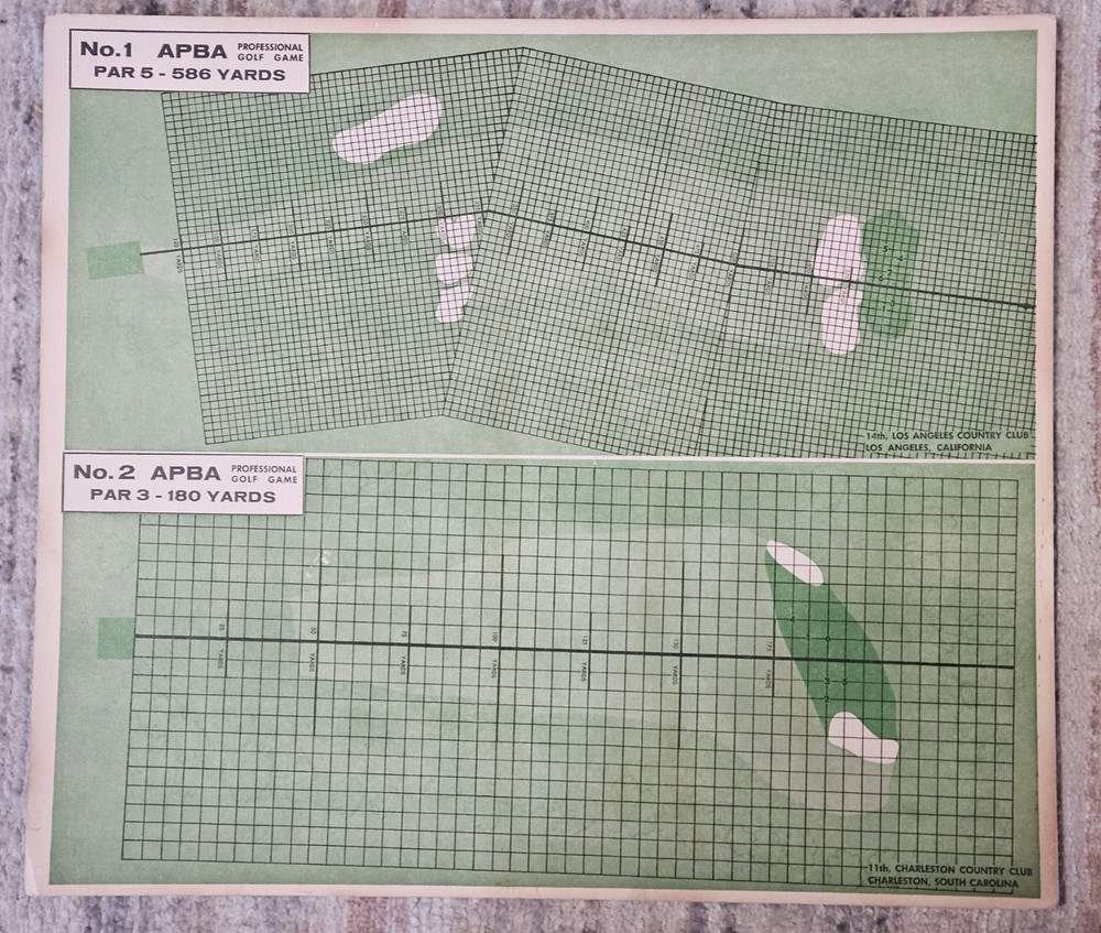 1962 APBA Golf Orig 18 Holes, Shot Board, Player Cards, 3of4 Metal Ball Markers!
