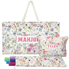 3 Pcs Empty Mahjong Bags Set for Tiles and Racks 24 x 13 x 4.7 Inches Floral …