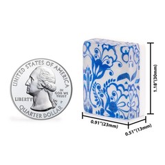 American Mahjong “Chinoise II” Floral Blue Racks Pushers Coins US-AF032-A New