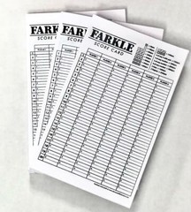 Farkle Score Card Pad Sheets Dice Game-3 Pads of 100 each(300 Sheets)-Print USA!