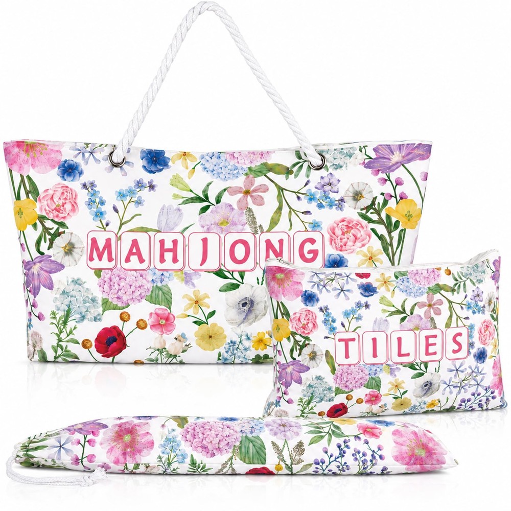3 Pcs Empty Mahjong Bag Set for Tiles and Racks American Mahjong Case Travel …