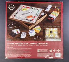 MONOPOLY and Clue Deluxe Vintage 2 in 1 Wood Game Collection Set NIB Sealed