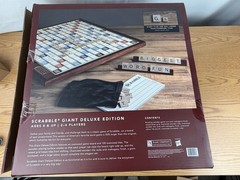 Scrabble Giant Deluxe Wooden Edition Turntable Board Game Open Box Item