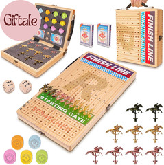 21″ Large Horse Race Board Game – Solid Wood Horse Racing Game with 11 Metal Hor