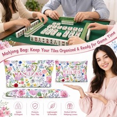 3 Pcs Empty Mahjong Bag Set for Tiles and Racks American Mahjong Case Travel …