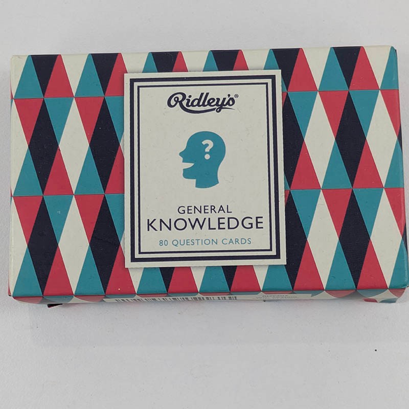 Ridley’s General Knowledge Trivia Quiz 80 Question Cards Game Pub Family NEW