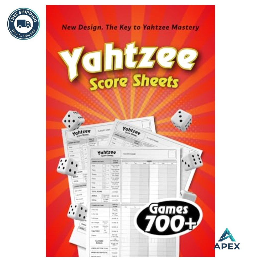 Yahtzee Score Sheets 6 x 9 Inches 700 Games Over 100 Score Pages for