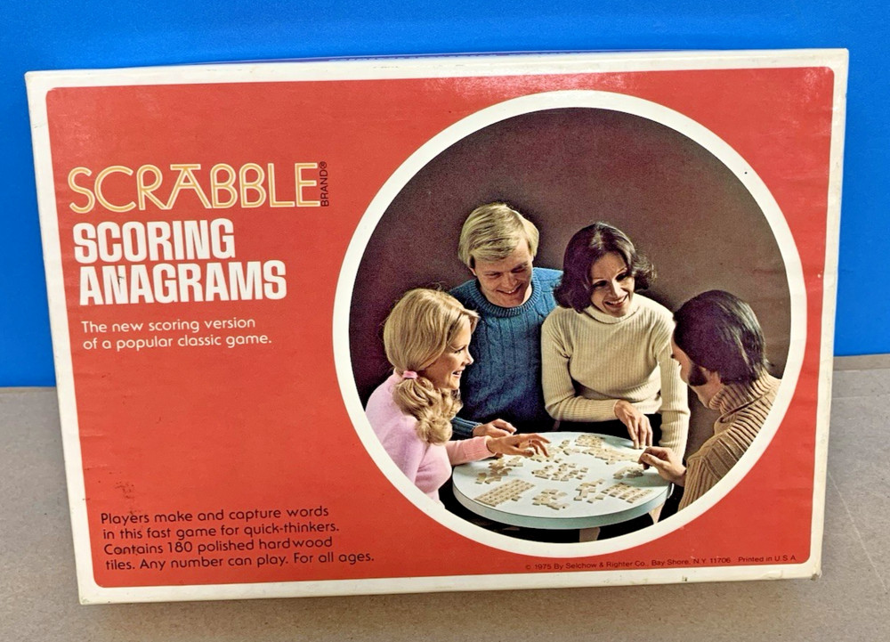 Vintage Scrabble Scoring Anagrams Word Tile Game – 1975 Selchow & Righter