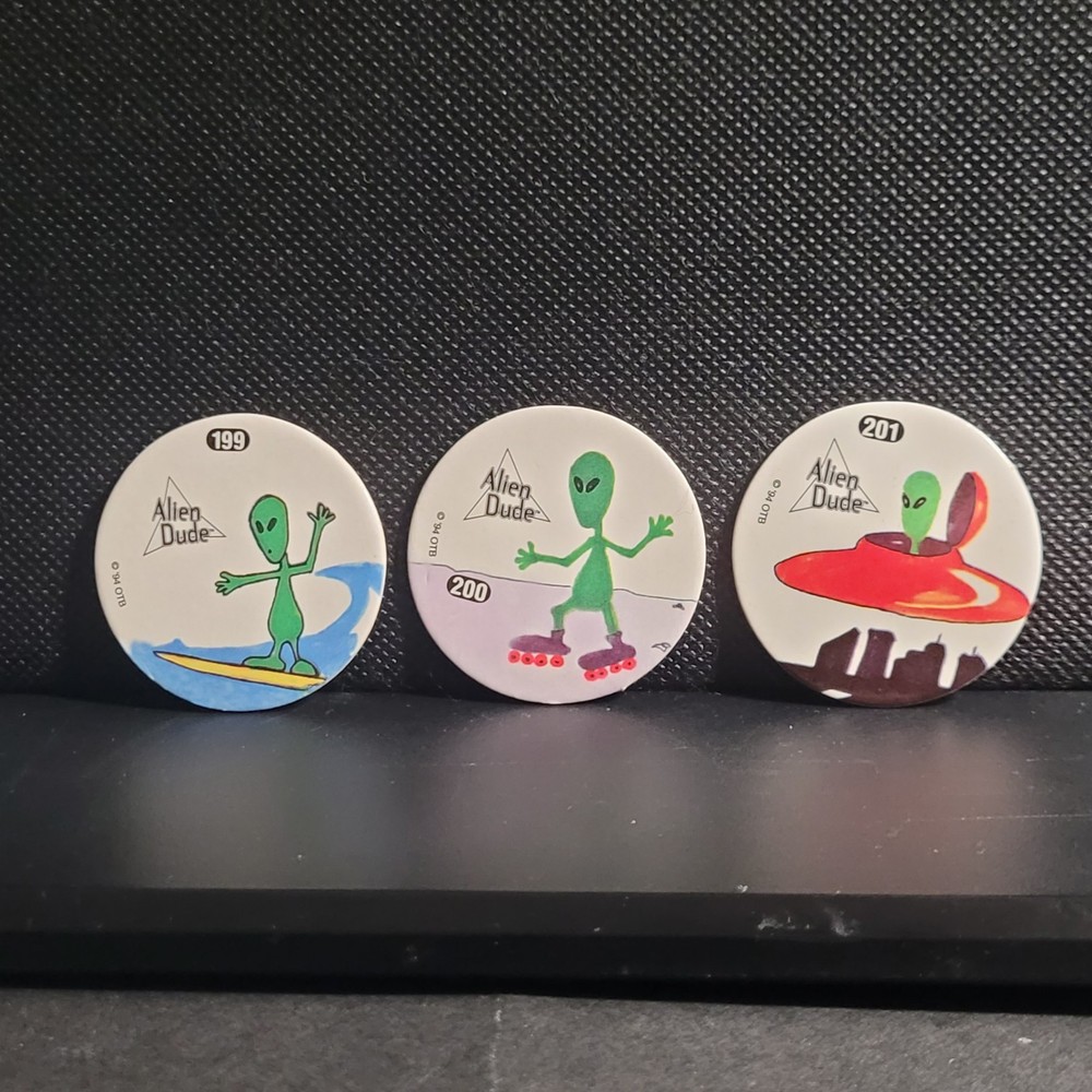 POG Imperial Slammer Whammer Alien Dude Milk Caps 1994 Pogs Game Pieces Retro