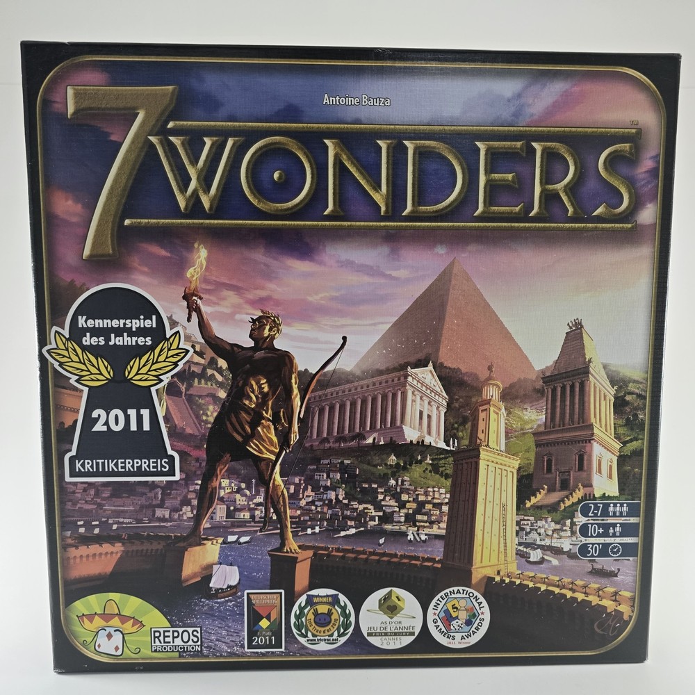 7 Wonders Repos Production Board Game 100% Complete Antoine Bauza Strategy!