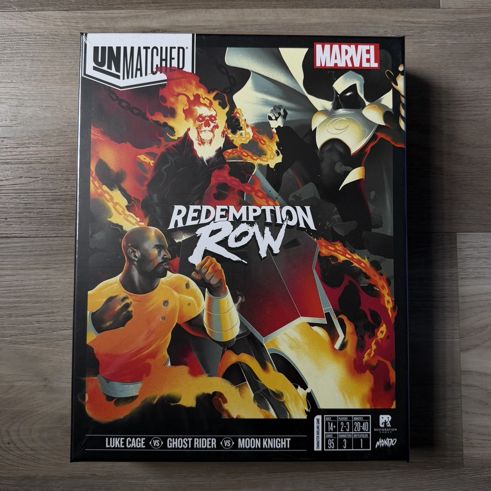 Marvel Redemption Row Board Game Moon Knight Ghost Rider & Luke Cage Unmatched