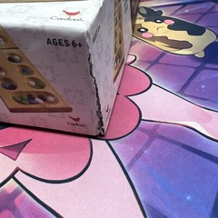MANCALA Strategy Game Multi Color Stone Folding Wood Board Box DMG