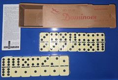 Standard Dominoes Set of 28 Double Six Domino Tiles with Plastic Case, NOS