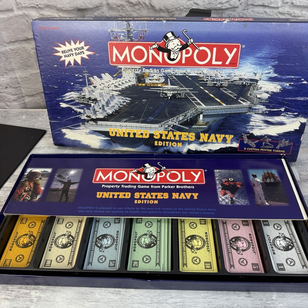 Monopoly United States Navy Edition Complete Parker Brothers 2000 Board Game