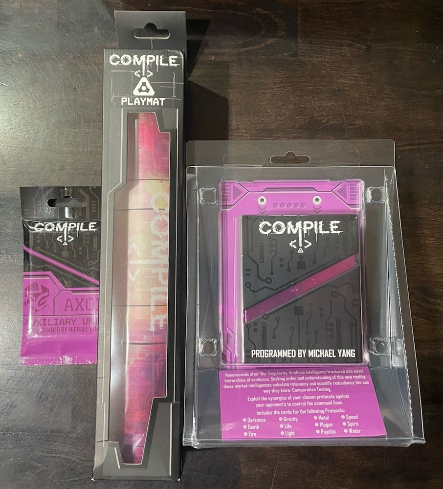 Compile: Main 1 Card Game + Aux 1 Expansion + Playmat by Greater Than Games New